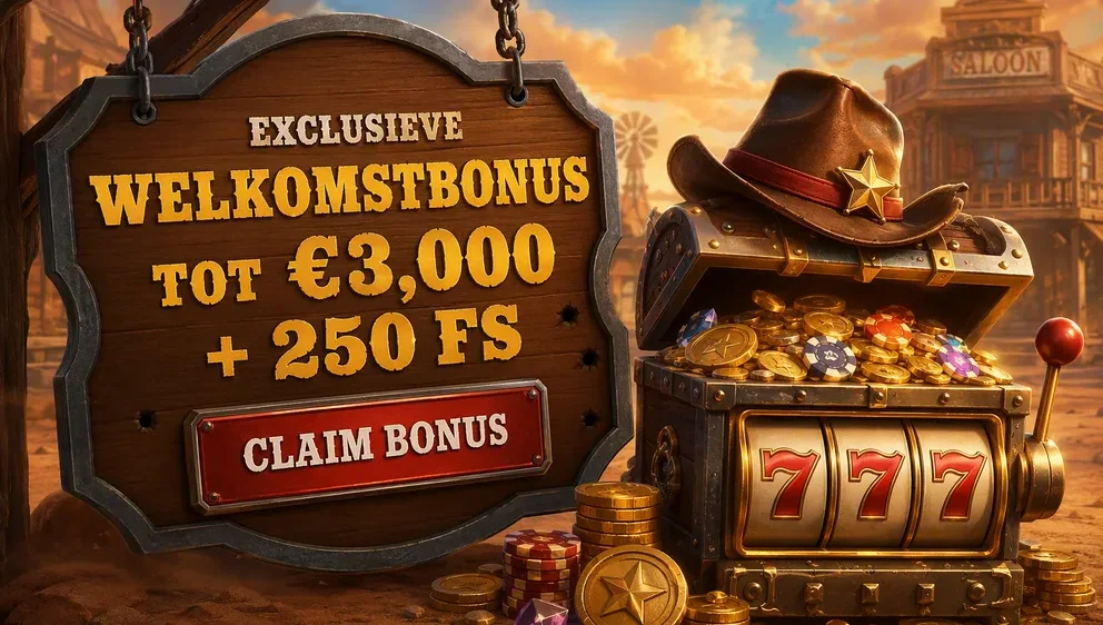 zes gouden sterren boven een casinologo op blauw